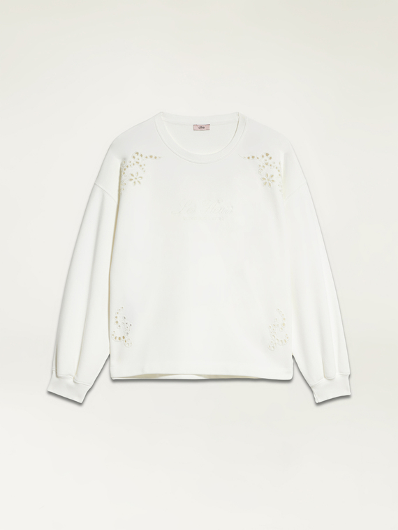 Broderie anglaise embroidery sweatshirt