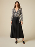 Long dress with patterned part image number 1