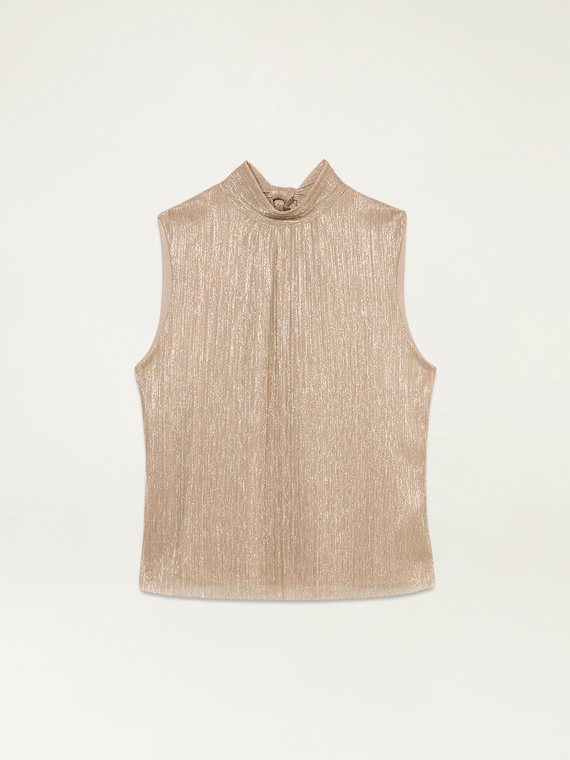 Pleated lurex top