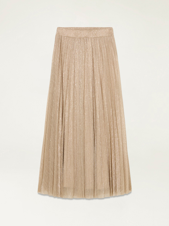 Long lurex pleated skirt