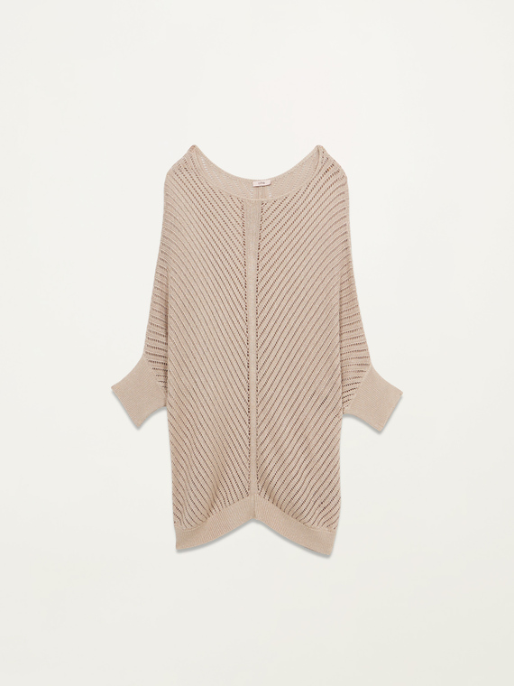 Lurex blend sweater with openwork