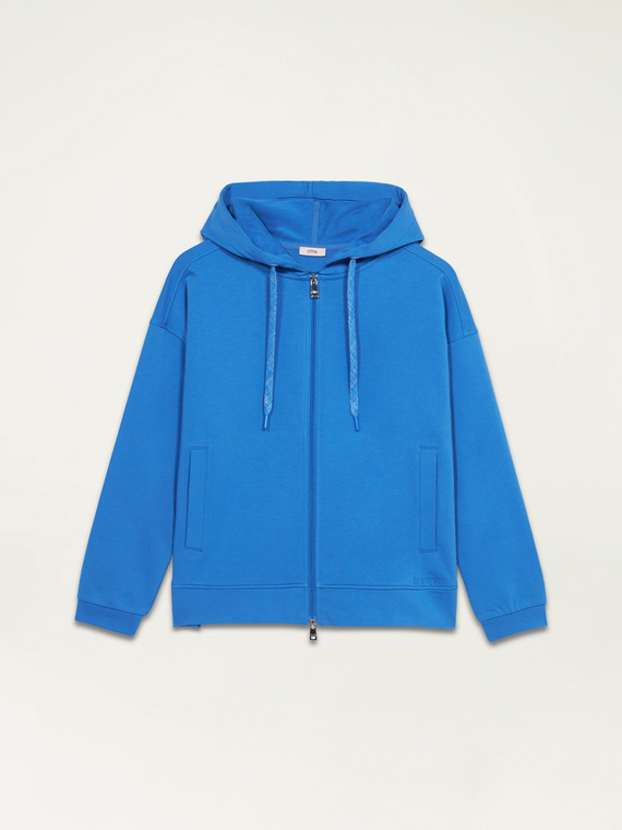 Eco-friendly sweatshirt with zip and hood