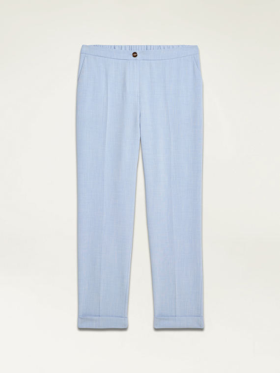 Stovepipe trousers with turn-up