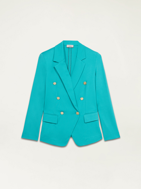 Double-breasted jersey blazer