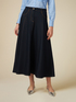 Dark blue denim rinse long skirt image number 3