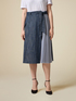 Flared denim skirt with pleated detail image number 3