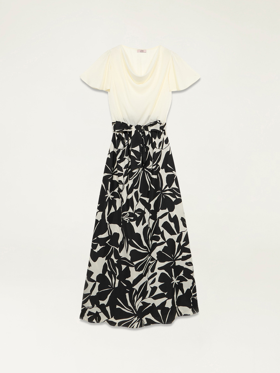 Long dress with patterned skirt