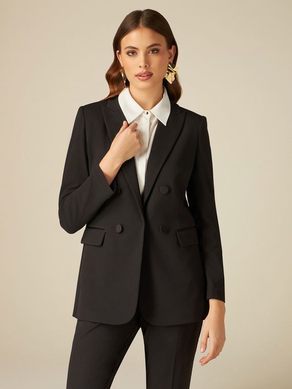 Blazer with covered buttons
