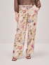 Floral satin palazzo trousers image number 3