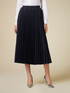 Long pleated denim skirt image number 3