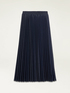 Long pleated denim skirt image number 4
