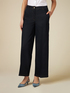 Dark blue rinse cropped wide-leg jeans image number 3