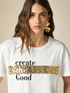 T-shirt con stampa e paillettes image number 2