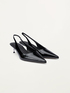 Patent leather slingback court shoe image number 1