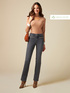 Jeans regular grigi eco-friendly con ricamo gioiello image number 0