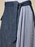 Flared denim skirt with pleated detail image number 2