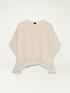 Poncho sweater with ruffle in tulle image number 3