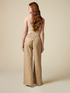 Wide leg crinkled fabric trousers image number 1