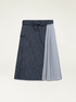 Flared denim skirt with pleated detail image number 4