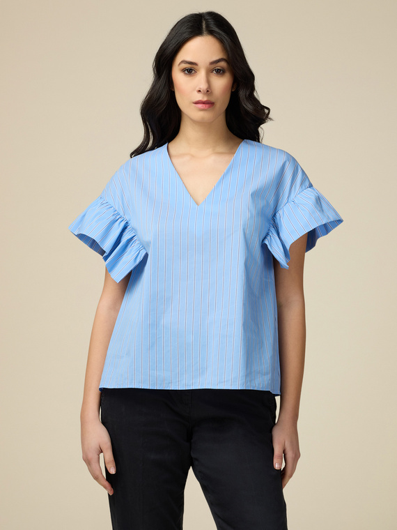 Blusa in popeline a righe
