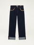 Jeans regular cropped con catene gioiello image number 4