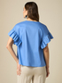 Blusa in popeline con volant image number 1