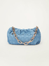 Braided denim pouch bag image number 1