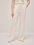 Wide leg linen blend trousers image number 3