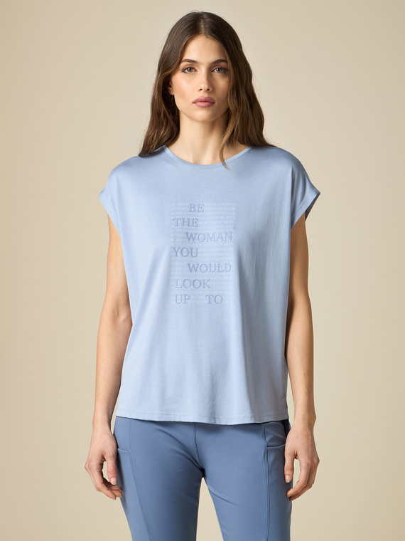 Modal-blend T-shirt with lettering