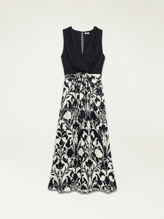 Long dress with patterned skirt