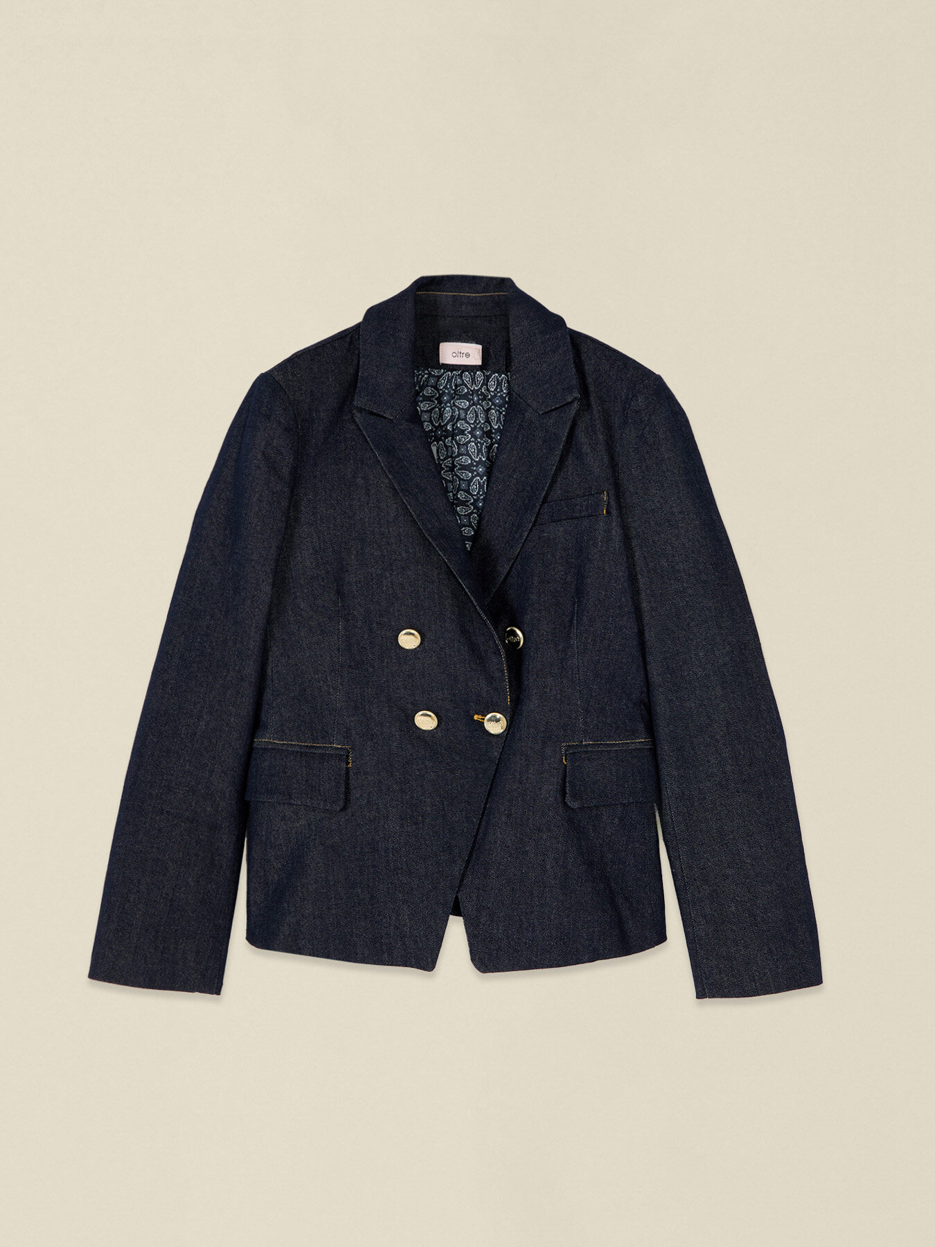 Double-breasted denim jacket image number 3