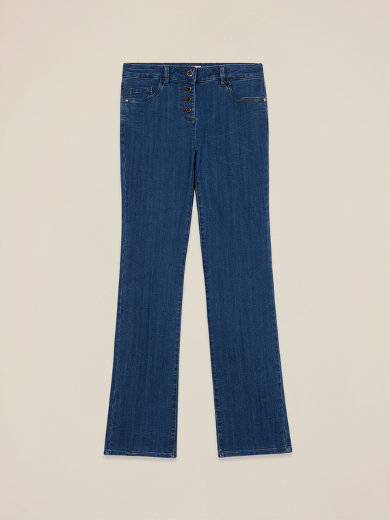 Jean regular en denim avec boutons