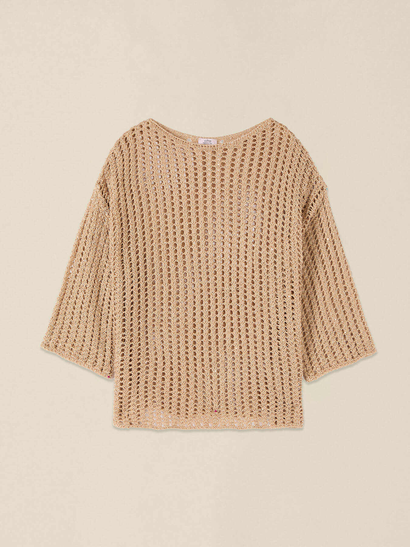 Pull ajour&eacute; en m&eacute;lange de coton image number 3