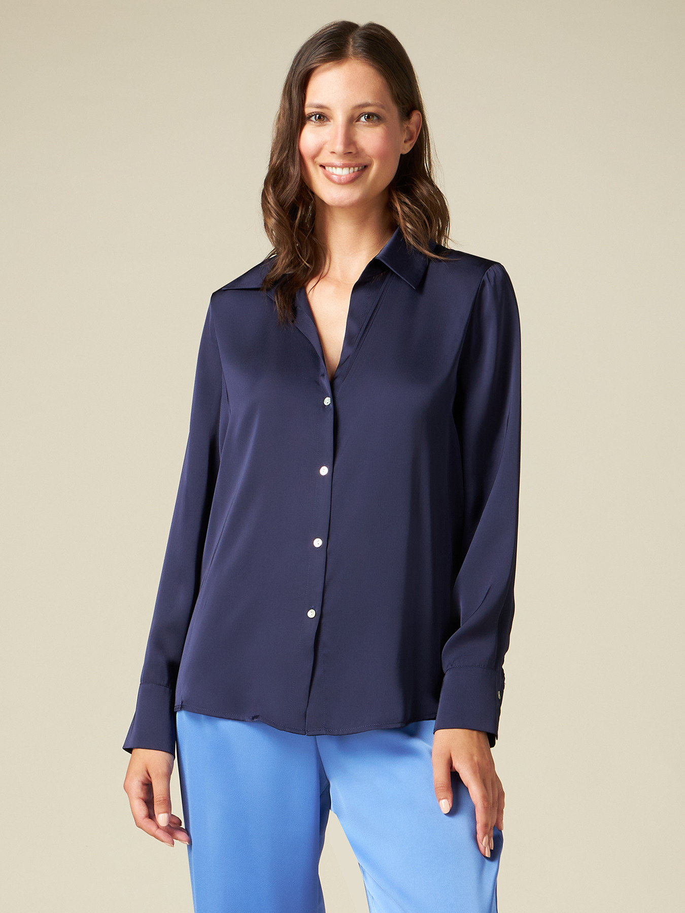 Hemdbluse aus Satin image number 0