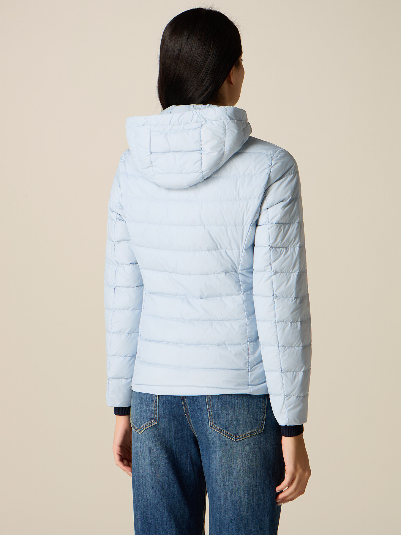 Lightweight down jacket in real feather image number 1