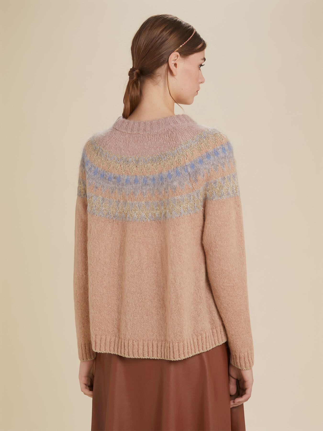 Mohair blend jacquard sweater