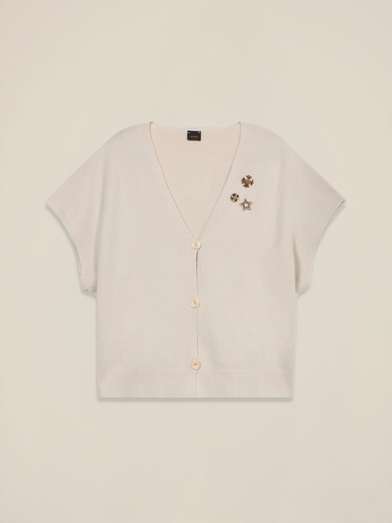 Kimono sleeve cardigan with pins