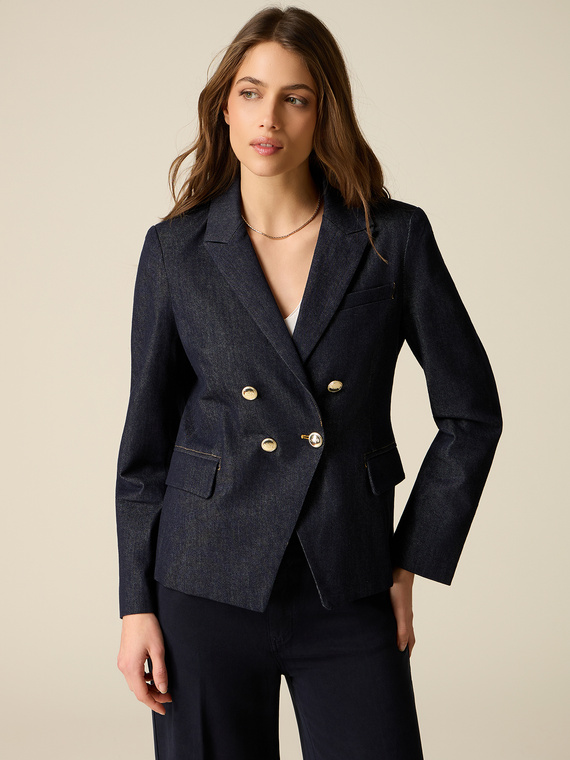 Veste crois&eacute;e en denim