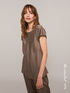 Blusa maniche corte in raso image number 0