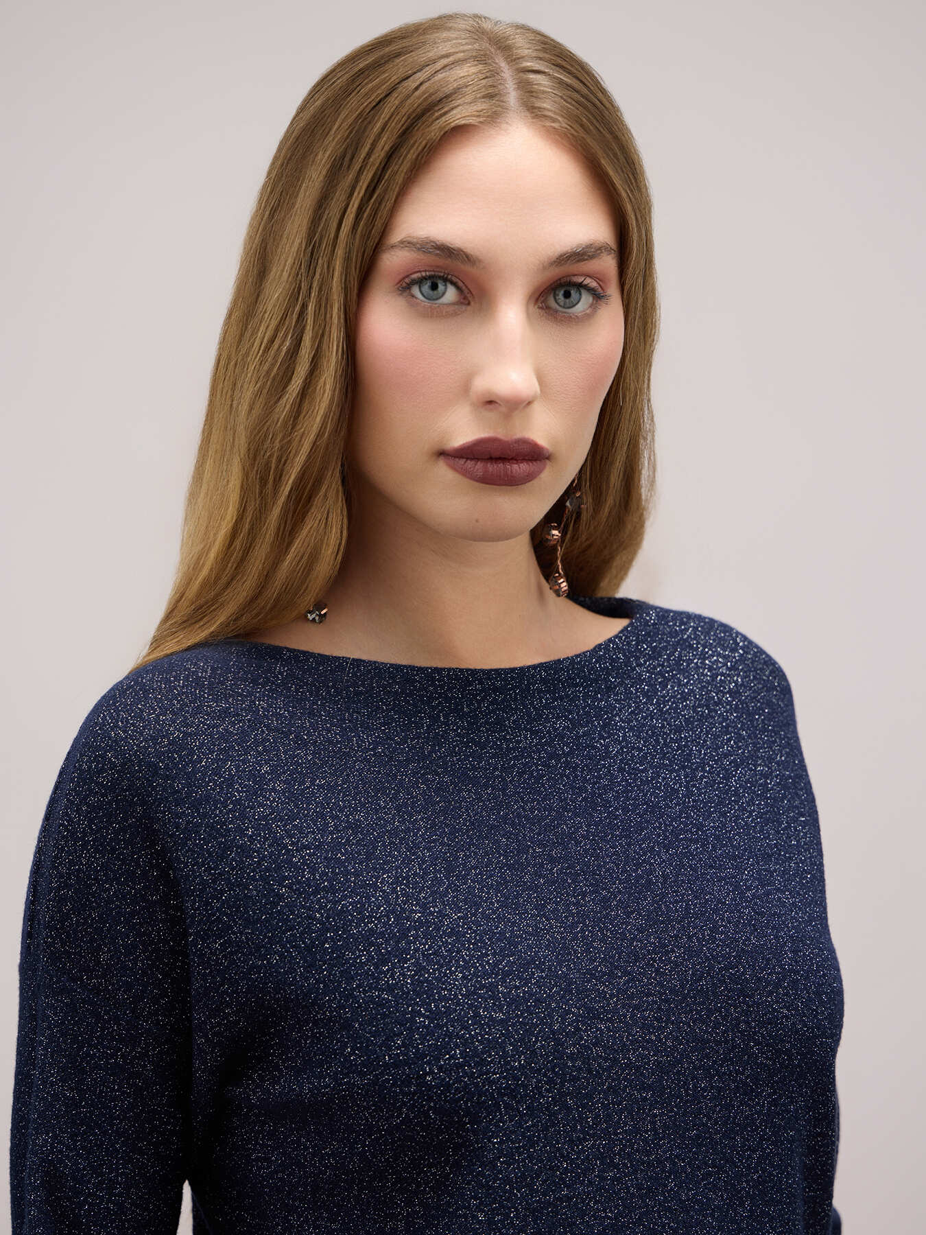 Pull ras-du-cou en mohair m&eacute;lang&eacute; image number 3