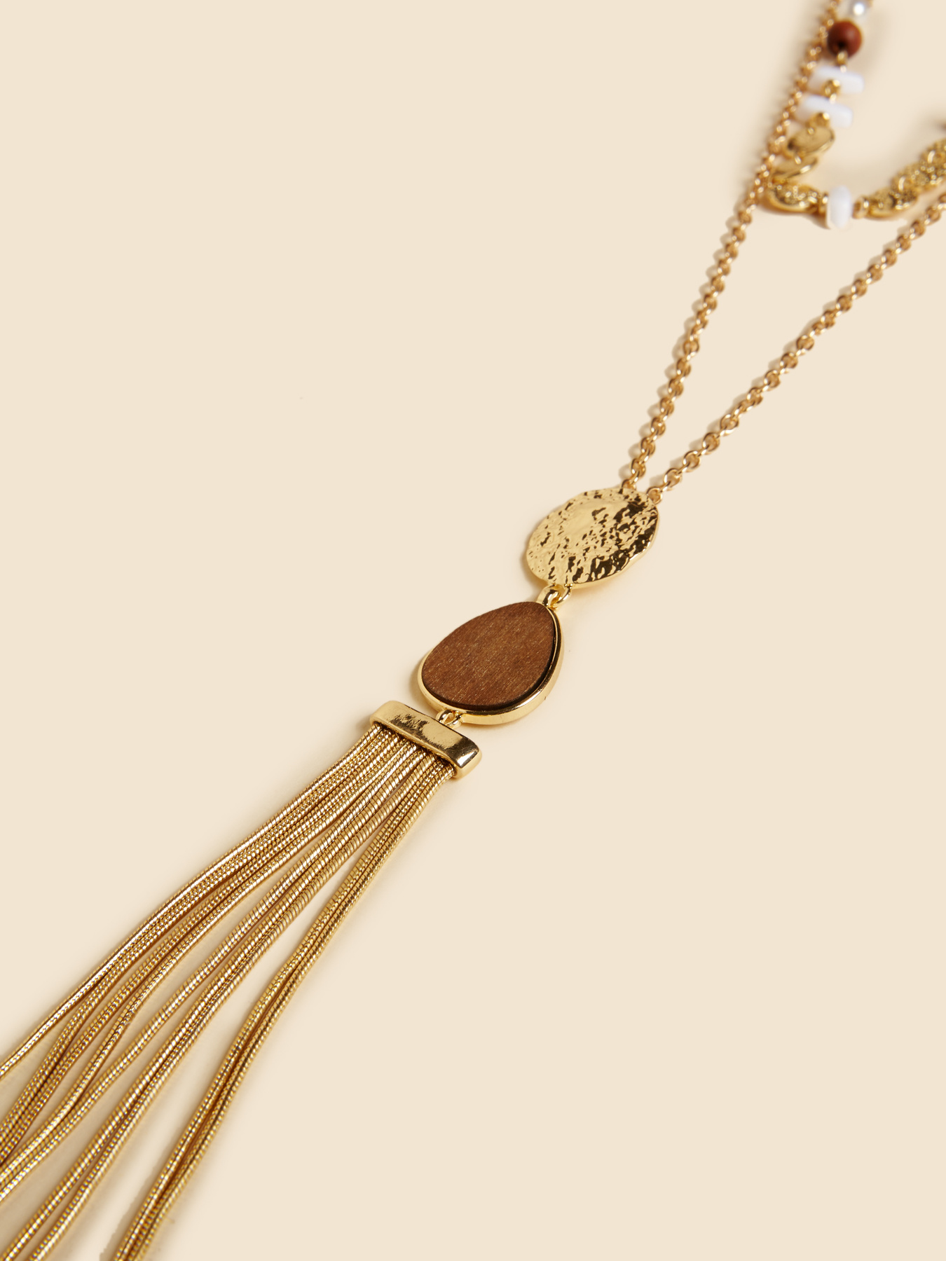 Collana multifilo con pendente e perle image number 3