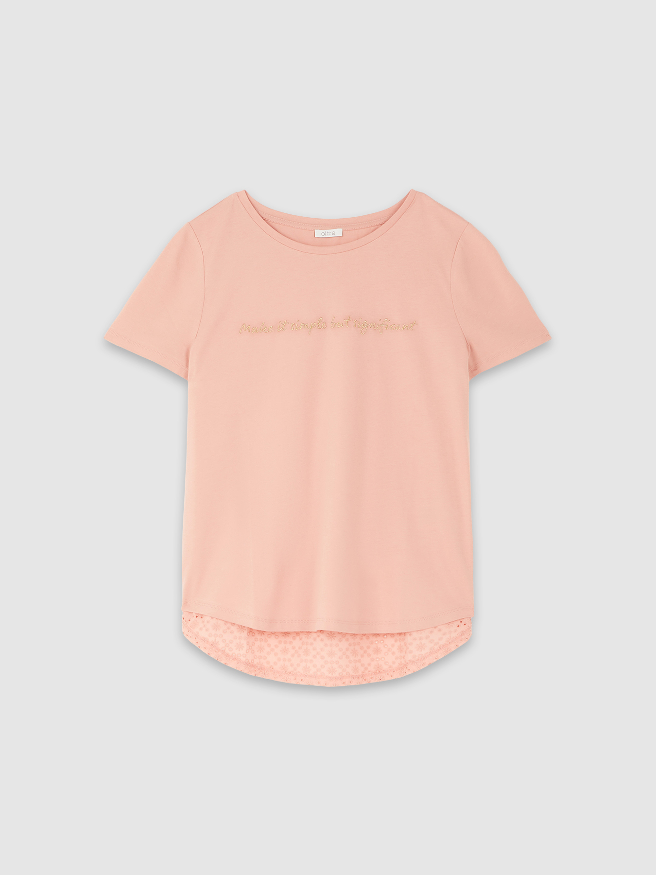 T-shirt con sangallo e ricamo image number 3