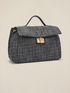 Tweed-Handtasche mit Metallverschluss image number 3