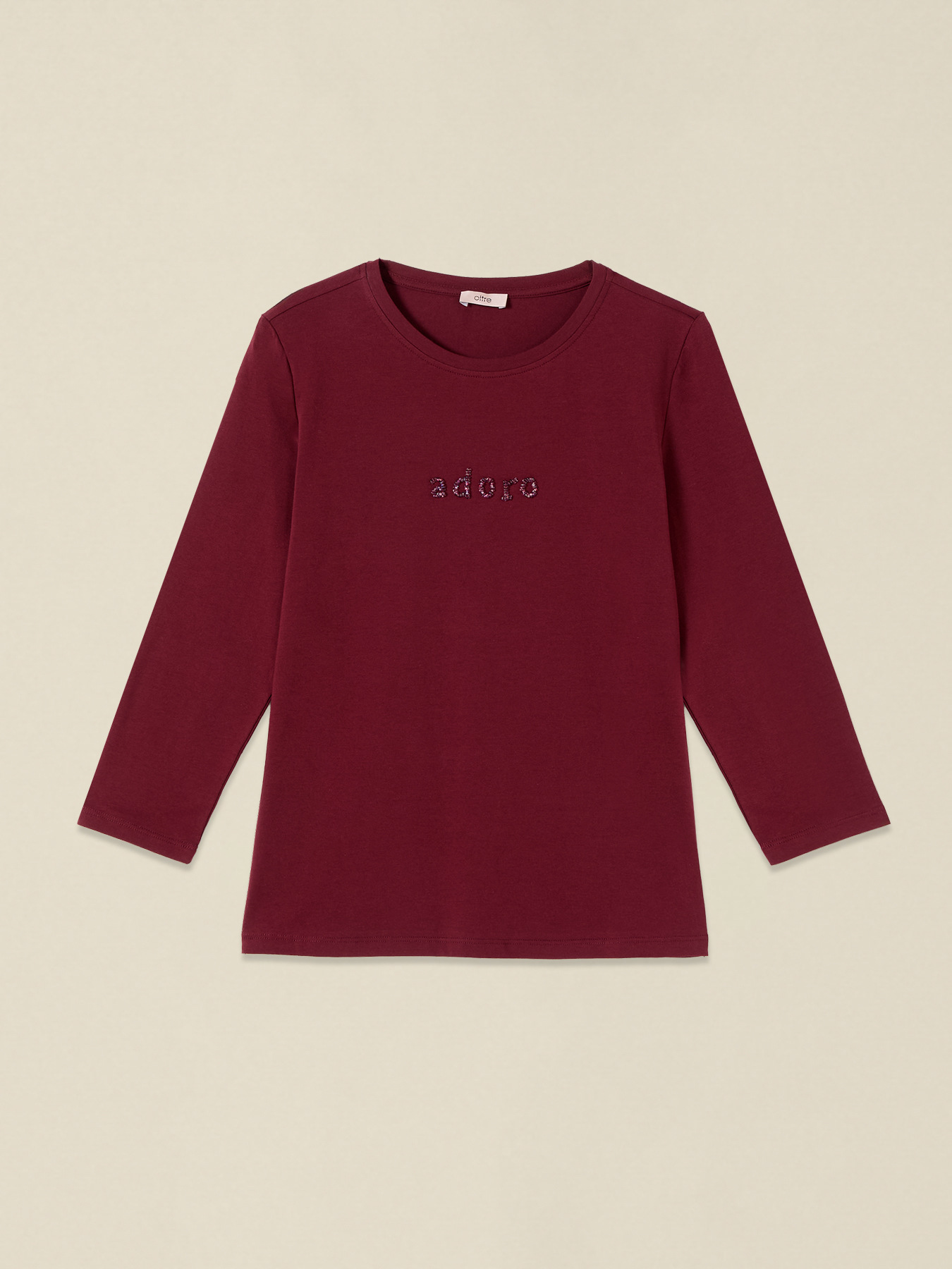 T-shirt with jewel lettering embroidery image number 3