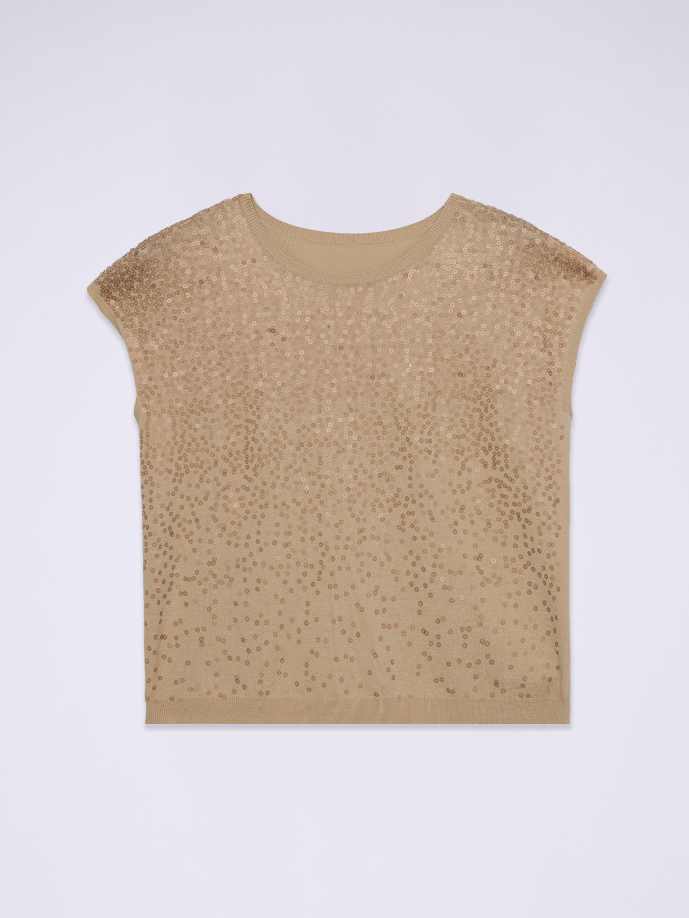 Maglia maniche corte con ricamo in paillettes image number 3