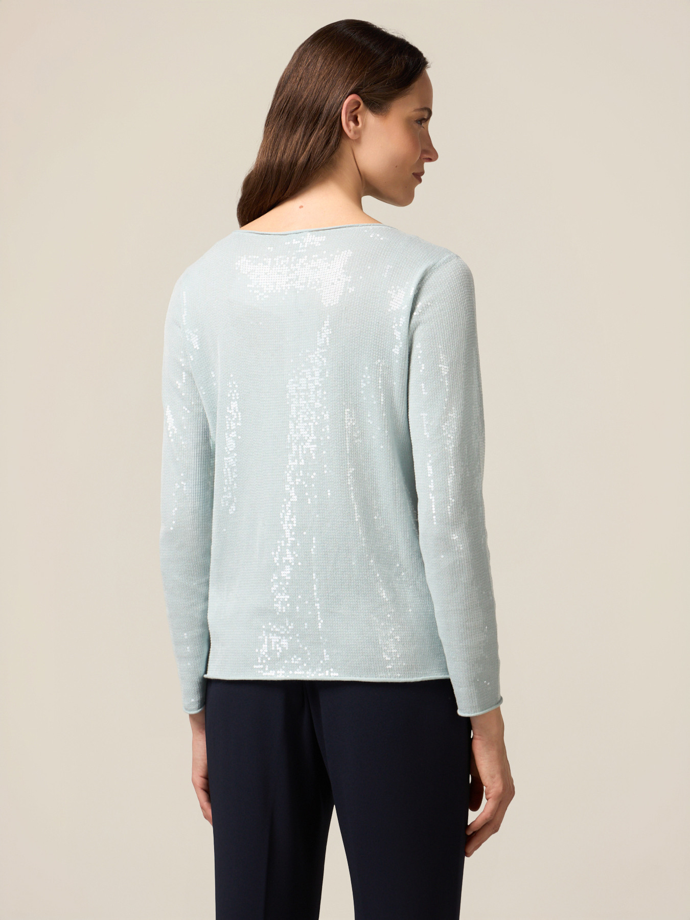 Maglia in cotone con paillettes image number 1