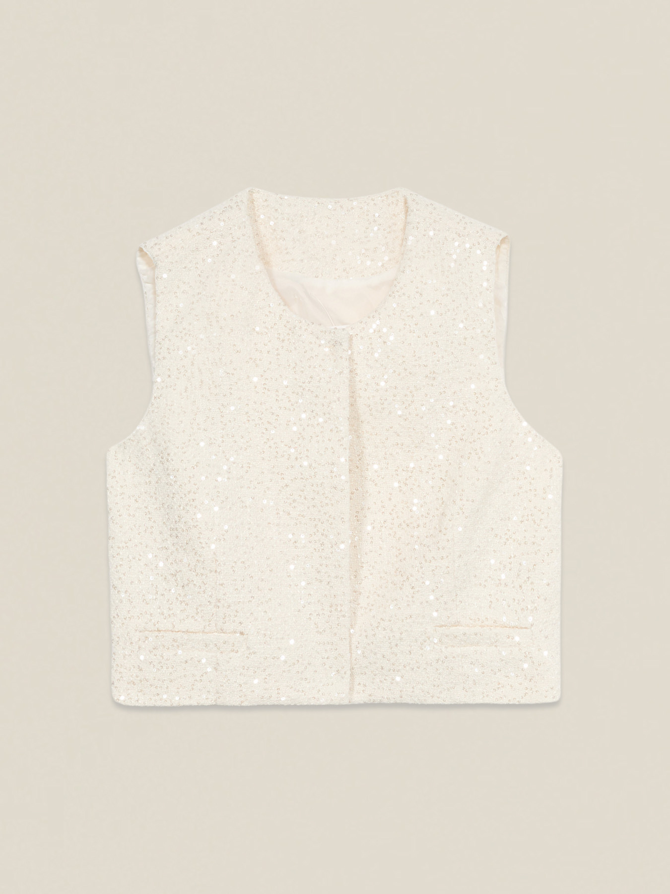 Sequined fabric vest image number 3