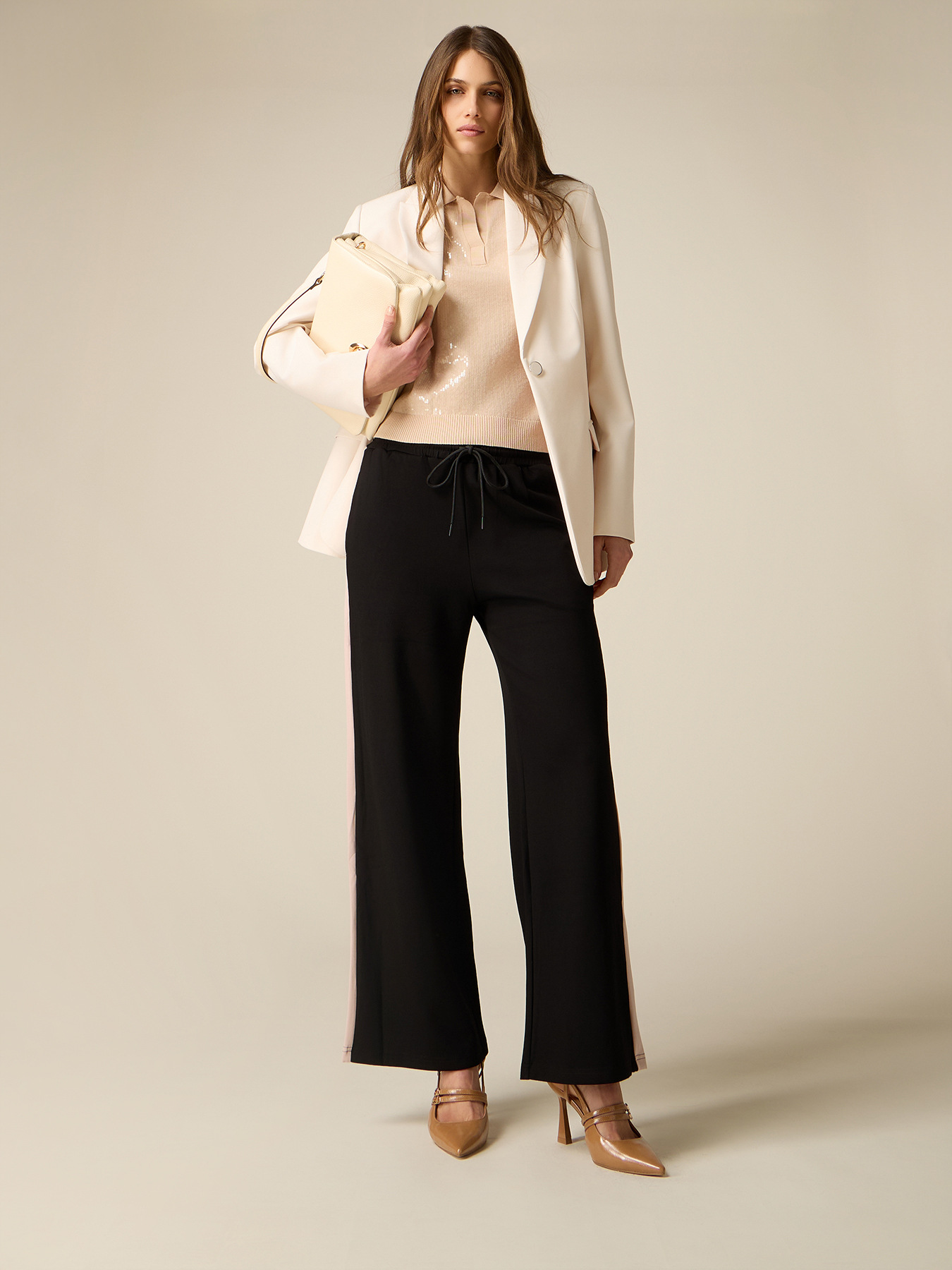 Pantalon en jersey avec bandes lat&eacute;rales image number 0