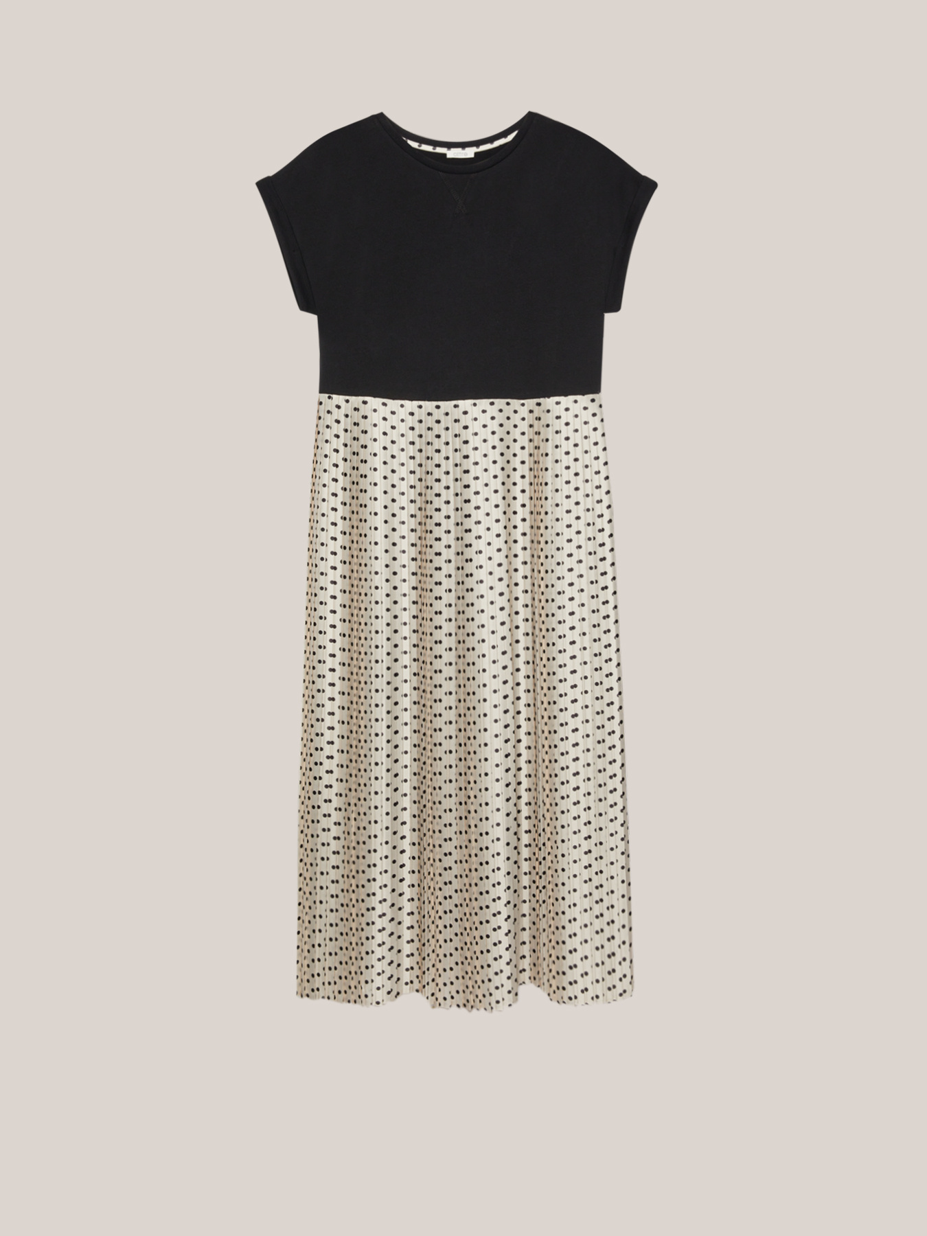 Robe avec jupe pliss&eacute;e &agrave; pois image number 3