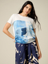 T-Shirt mit bedrucktem Satin-Einsatz image number 0